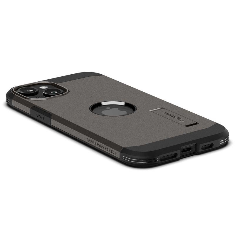 Spigen Tough Armor MagSafe Case with Stand for iPhone 15 Plus - Metallic Gray