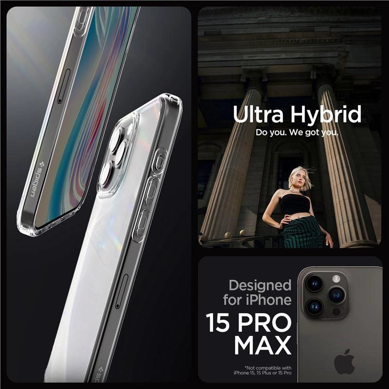 Spigen Ultra Hybrid Case for iPhone 15 Pro Max - Clear Matte