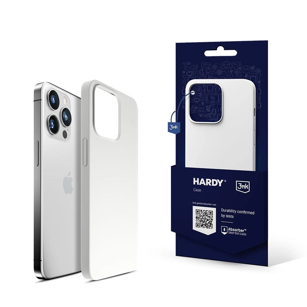 Apple iPhone 15 Pro - 3mk Hardy Silicone MagCase Silver-White