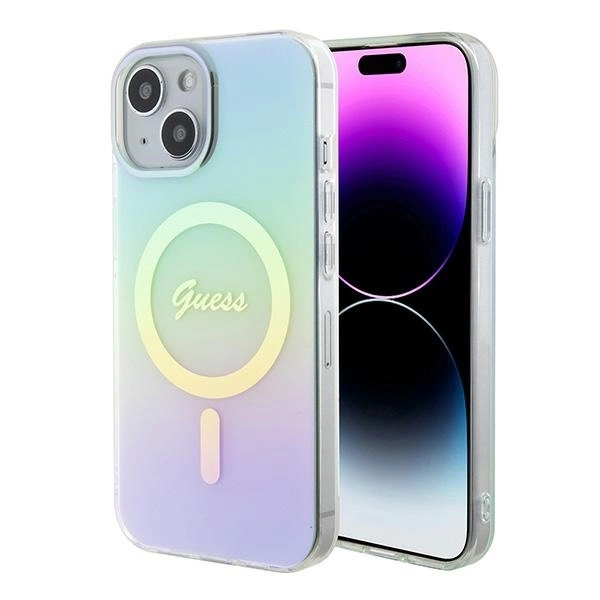 Guess GUHMP15SHITSQ iPhone 15 6.1" turquoise/turquoise hardcase IML Iridescent MagSafe