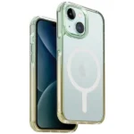 Uniq Combat Duo Magclick Charging case for iPhone 15 - green and yellow