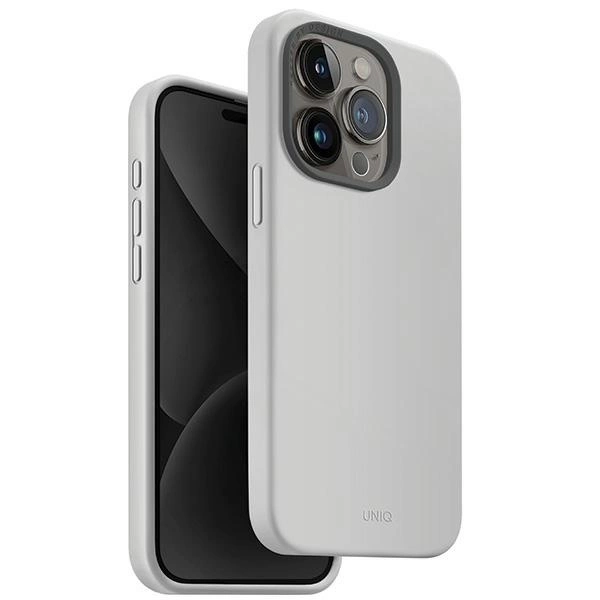 Uniq Lino Hue Magclick Charging case for iPhone 15 Pro - light gray