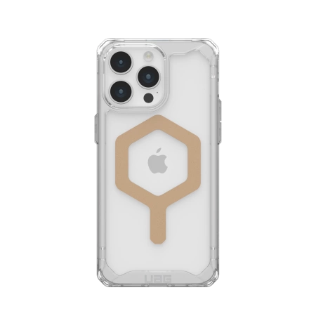 UAG Plyo MagSafe case for iPhone 15 Pro Max - transparent and gold