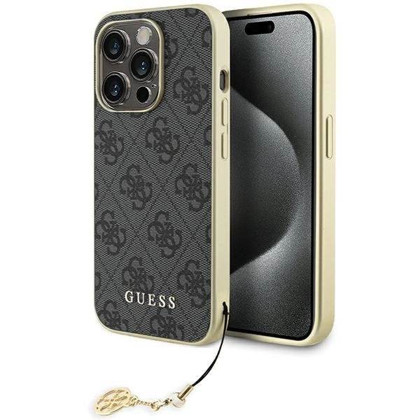 Guess GUHCP15LGF4GGR iPhone 15 Pro 6.1" gray/gray hardcase 4G Charms Collection