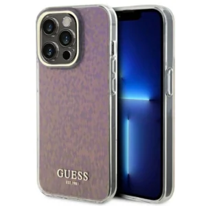 Guess GUHCP15LHDECMP iPhone 15 Pro 6.1" pink/pink hardcase IML Faceted Mirror Disco Iridescent