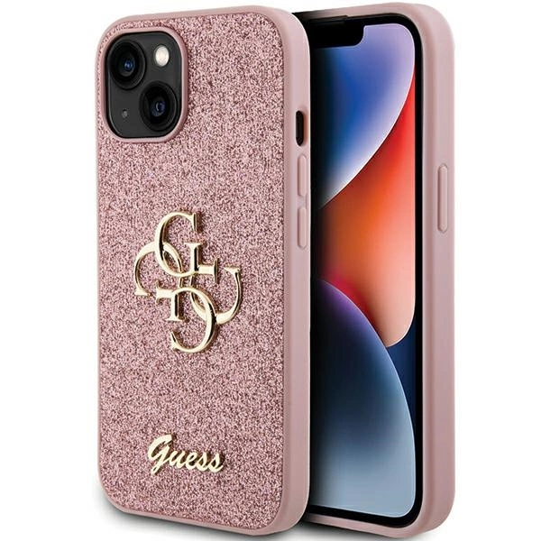 Guess GUHCP15MHG4SGP iPhone 15 Plus 6.7" pink/pink hardcase Glitter Script Big 4G