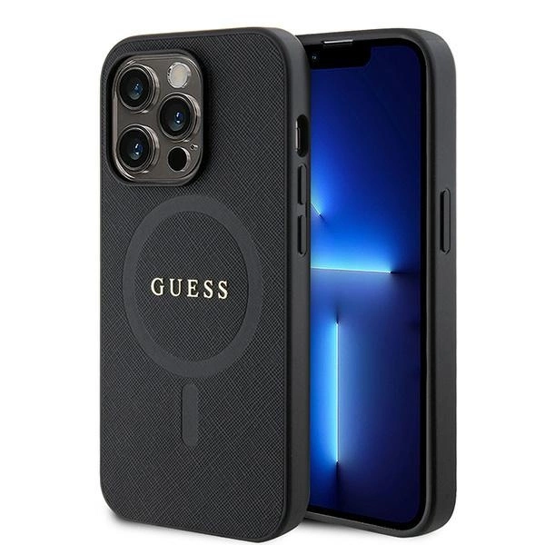 Guess GUHMP15LPSAHMCK iPhone 15 Pro 6.1" black/black hardcase Saffiano MagSafe