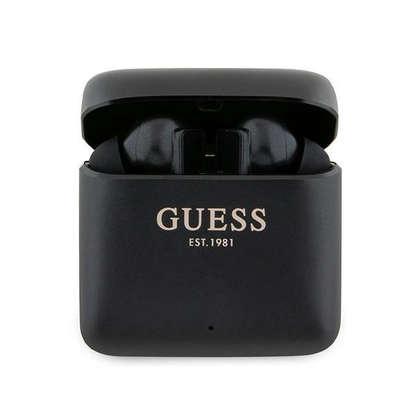 Guess Bluetooth headphones GUTWSSU20ALEGK TWS + docking station black/black Printed Logo