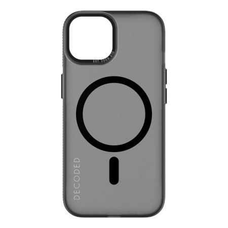 Decoded Transparent Grip Case with MagSafe for iPhone 15 - gray and black