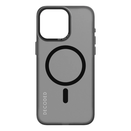 Decoded Transparent Grip Case with MagSafe for iPhone 15 Pro - gray and black