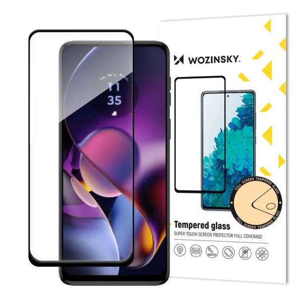 Wozinsky Tempered glass Full Glue for Motorola Moto G54 full screen with frame - black