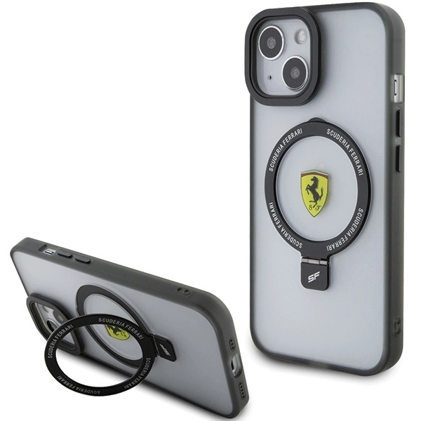 Ferrari FEHMP15SUSCAK iPhone 15 6.1" black/black hardcase Ring Stand 2023 Collection MagSafe