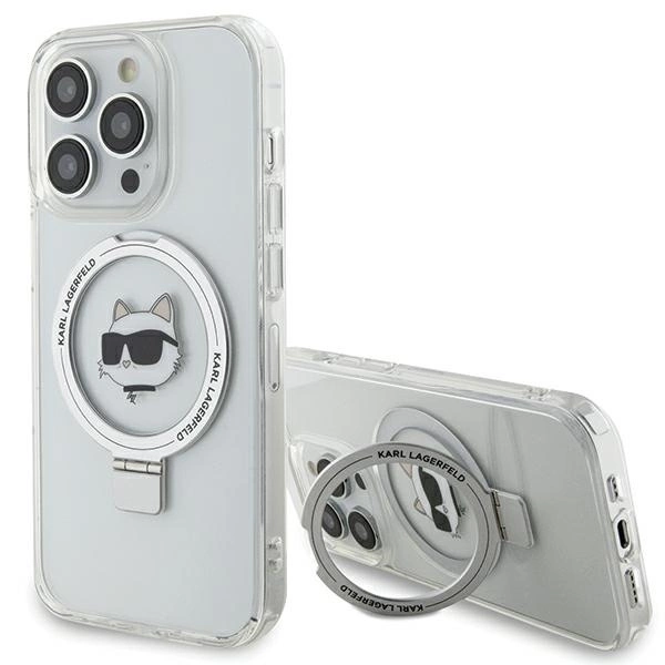 Karl Lagerfeld KLHMP15LHMRSCHH iPhone 15 Pro 6.1" white/white hardcase Ring Stand Choupette Head MagSafe