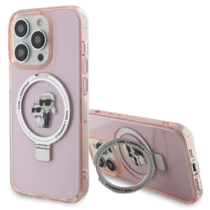 Karl Lagerfeld KLHMP15LHMRSKCP iPhone 15 Pro 6.1" pink/pink hardcase Ring Stand Karl&Choupette MagSafe