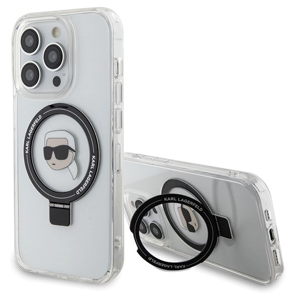 Karl Lagerfeld KLHMP15LHMRSKHH iPhone 15 Pro 6.1" white/white hardcase Ring Stand Karl Head MagSafe