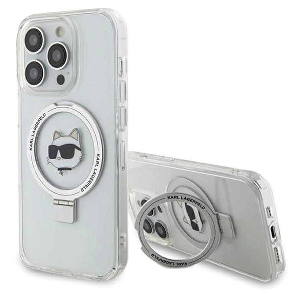 Karl Lagerfeld KLHMP15XHMRSCHH iPhone 15 Pro Max 6.7" white/white hardcase Ring Stand Choupette Head MagSafe