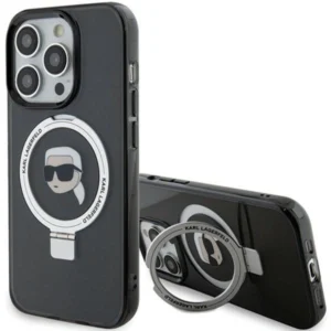 Karl Lagerfeld KLHMP15XHMRSKHK iPhone 15 Pro Max 6.7" black/black hardcase Ring Stand Karl Head MagSafe