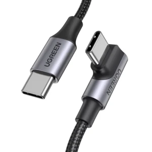 Ugreen US334 70645 USB-C (angled) / USB-C (straight) cable 100W PD 2m - black