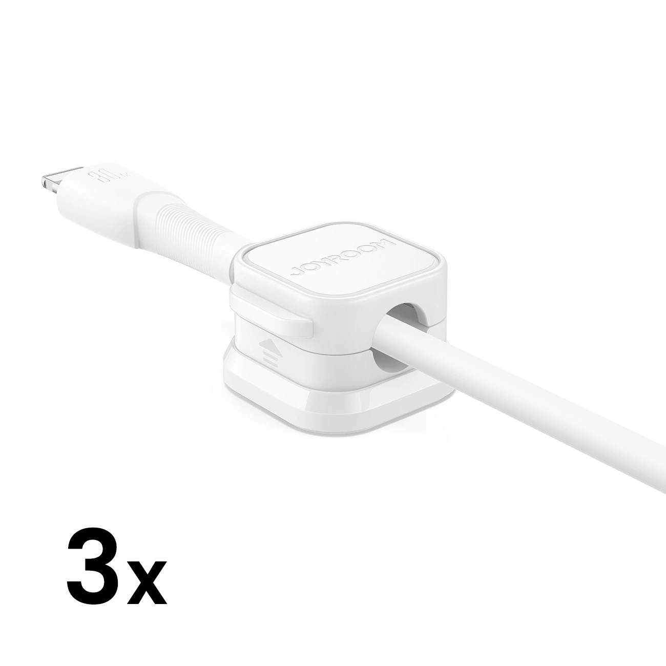 Joyroom JR-ZS368 magnetic cable organizer - white (3 pcs.)