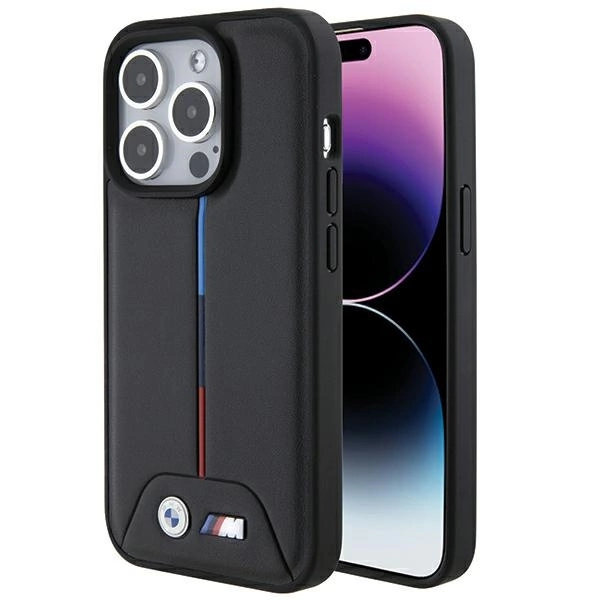 BMW Quilted Tricolor case for iPhone 15 Pro Max - black