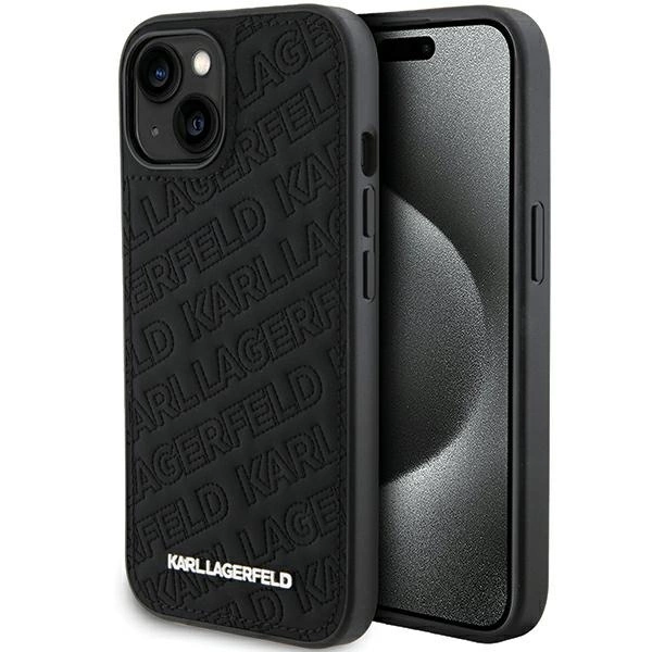 Karl Lagerfeld Quilted K Pattern case for iPhone 15 Plus / 14 Plus - black