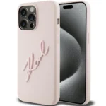 Karl Lagerfeld Silicone Karl Script case for iPhone 15 Pro Max - pink