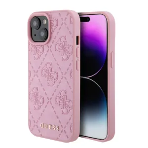 Guess - Leather 4G Stamped (GUHCP15SP4EPMP) - iPhone 15 - Pink