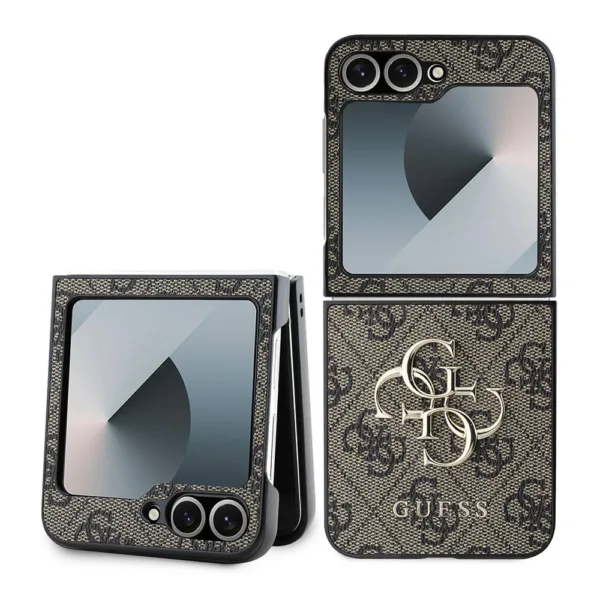 Guess - Leather 4G Metal Logo (GUHCZF64GMGBR) - Samsung Galaxy Z Flip6 - Brown