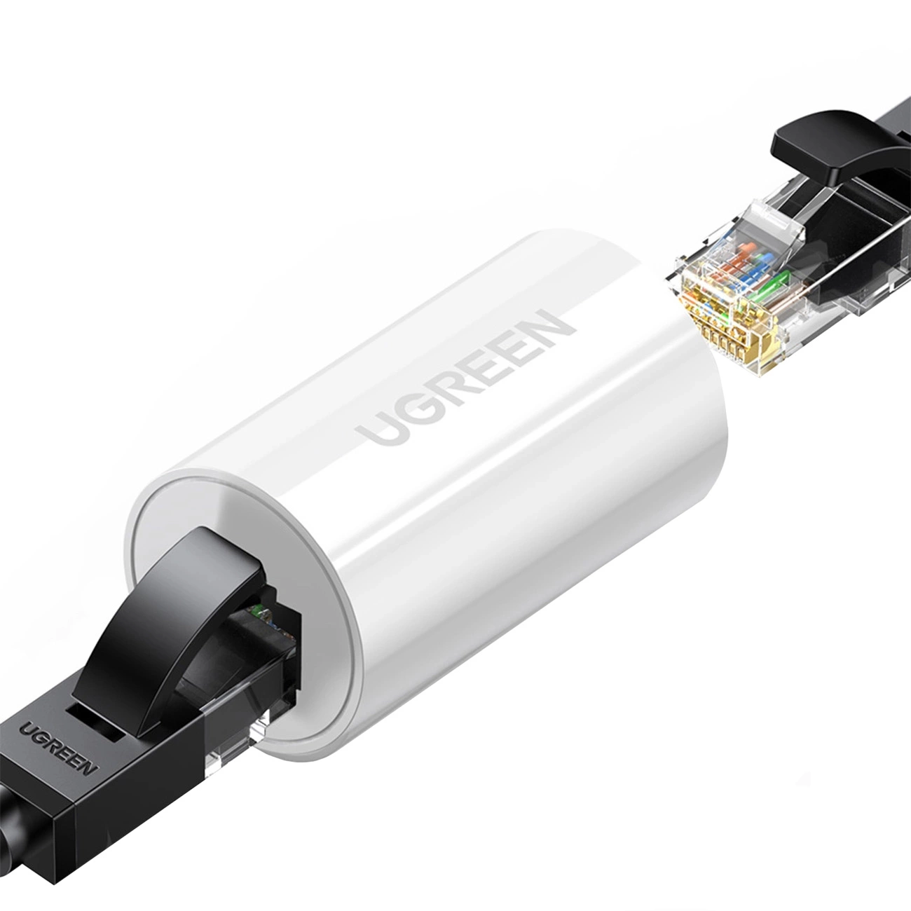 NW116 connector for RJ45 Cat. twisted pair network cables. 5e/6 up to 100m 1Gb/s - white