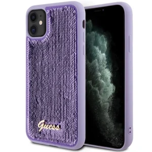 Guess Sequin Script Metal case for iPhone 11 / Xr - purple