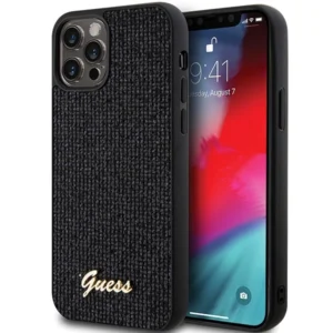 Guess Disco Metal Script case for iPhone 12/12 Pro - black