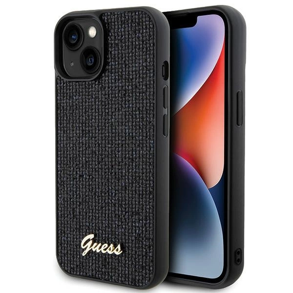 Guess Disco Metal Script case for iPhone 14 / 15 / 13 - black