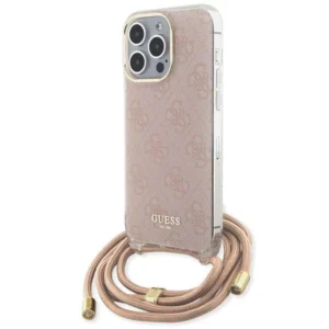 Guess Crossbody Cord 4G Print case for iPhone 15 Pro - pink