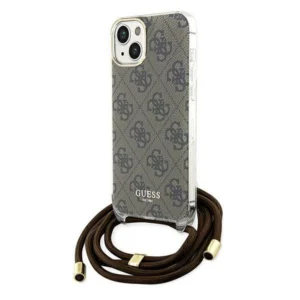 Guess Crossbody Cord 4G Print case for iPhone 15 / 14 / 13 - brown