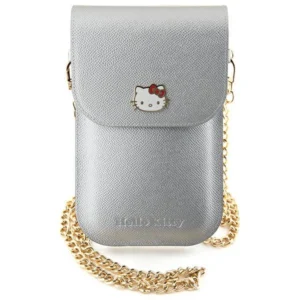 Hello Kitty Leather Metal Logo Chain bag - silver