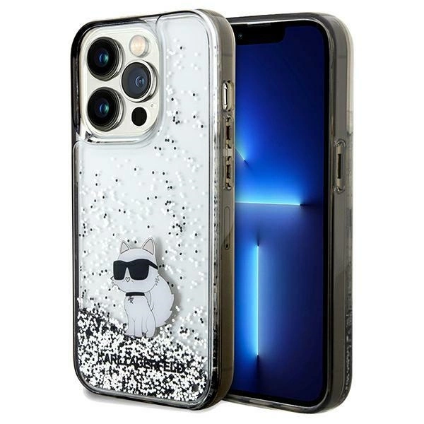 Karl Lagerfeld Liquid Glitter Choupette case for iPhone 14 Pro Max - transparent