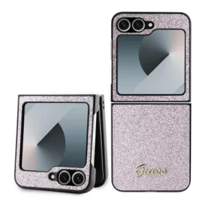 Guess - Glitter Script (GUHCZF6HGGSHP) - Samsung Galaxy Z Flip6 - Pink