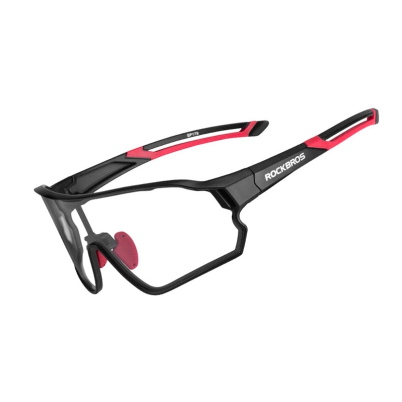 Rockbros 10135 photochromic UV400 cycling glasses - black and red