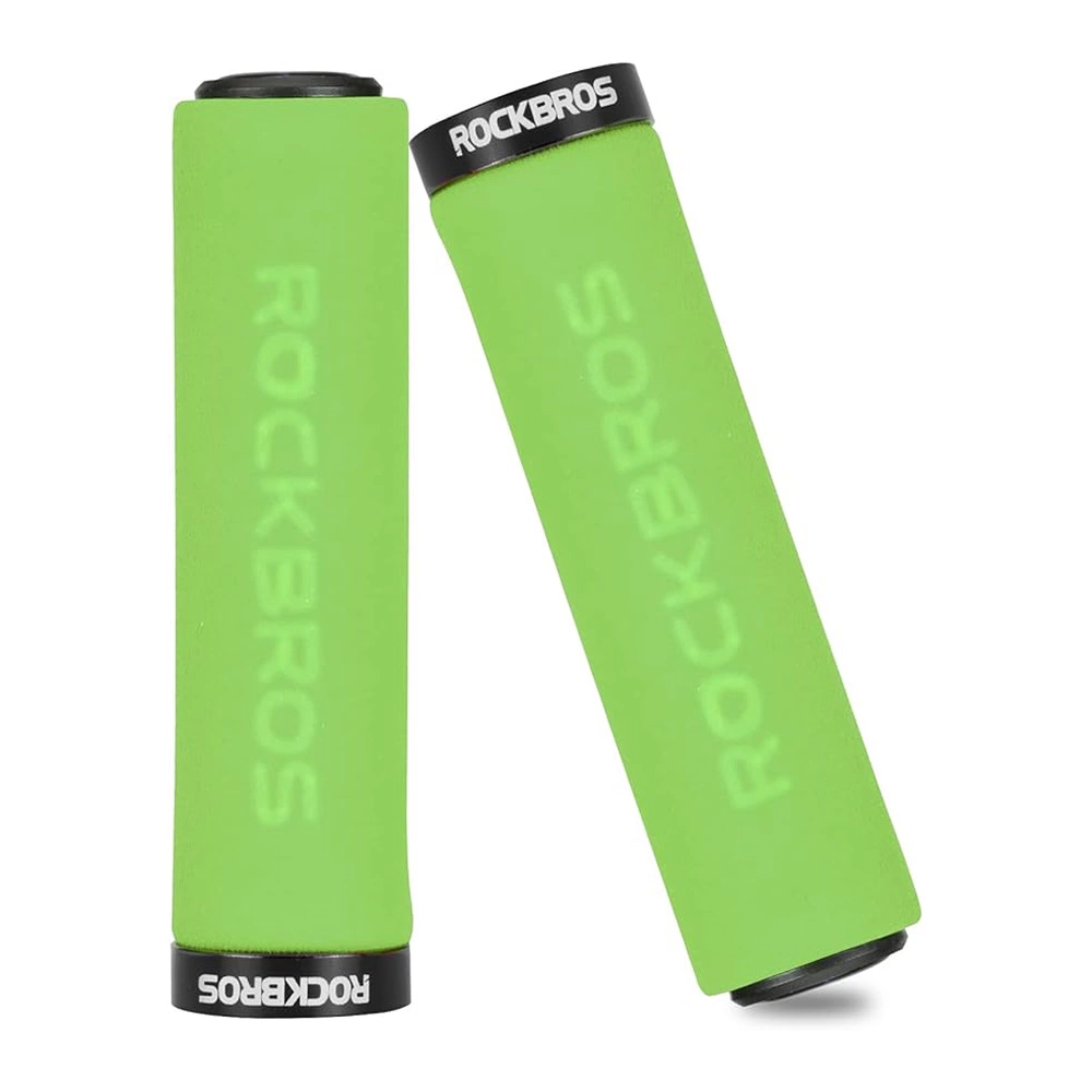 Rockbros BT1001GNBK sponge bicycle handlebar grips - green and black