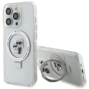 Karl Lagerfeld Ring Stand Karl&Choupette MagSafe case for iPhone 13 Pro Max - white