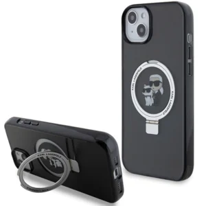 Karl Lagerfeld Ring Stand Karl&Choupette MagSafe case for iPhone 14 / 15 / 13 - black