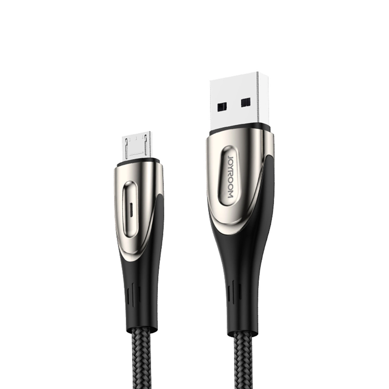 Joyroom Sharp Series S-M411 USB-A / micro USB 3A 1.2m Cable with Charging Indicator - Black