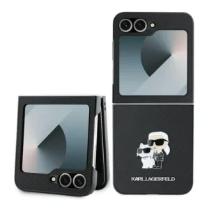 Karl Lagerfeld - Saffiano (KLHCZF6SAPKCNPK) - Samsung Galaxy Z Flip6 - Karl&Choupette Metal Pin