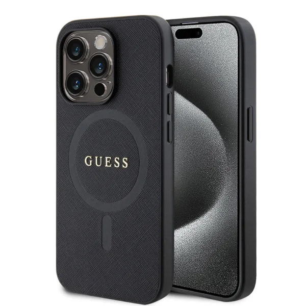 Guess - Saffiano MagSafe (GUHMP15LPSAHMCK) - iPhone 15 Pro - Black