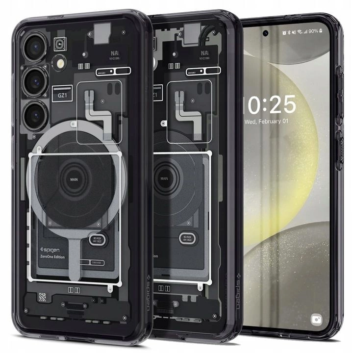 Spigen Ultra Hybrid OneTap Ring Case with MagSafe for Samsung Galaxy S24 - Clear (Zero One Pattern)