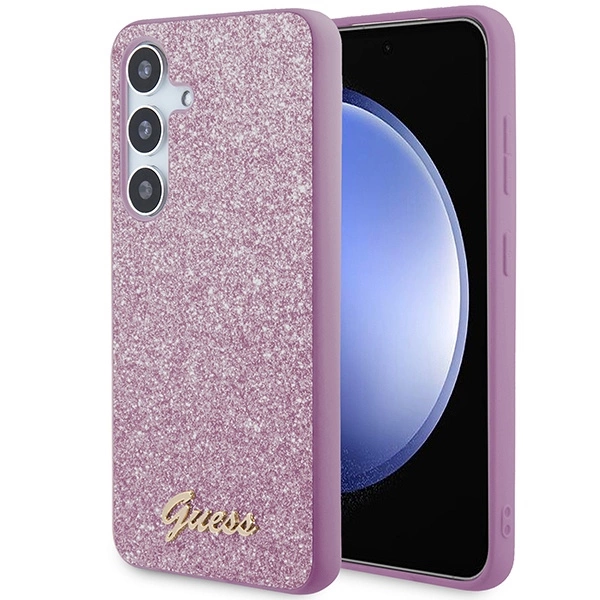 Guess Glitter Script case for Samsung Galaxy S24 - purple