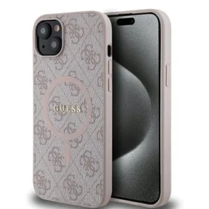 Guess - 4G Collection Leather MagSafe (GUHMP15SG4GFRP) - iPhone 15 / iPhone 14 / iPhone 13 - Pink