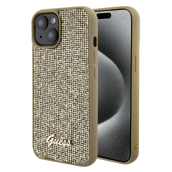 Guess - Disco Metal Script (GUHCP15SPMSDGSD) - iPhone 15 / iPhone 14 / iPhone 13 - Gold