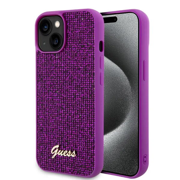 Guess - Disco Metal Script (GUHCP15SPMSDGSF) - iPhone 15 / iPhone 14 / iPhone 13 - Fuchsia