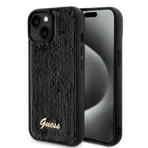 Guess - Sequin Script Metal (GUHCP15SPSFDGSK) - iPhone 15 / iPhone 14 / iPhone 13 - Black